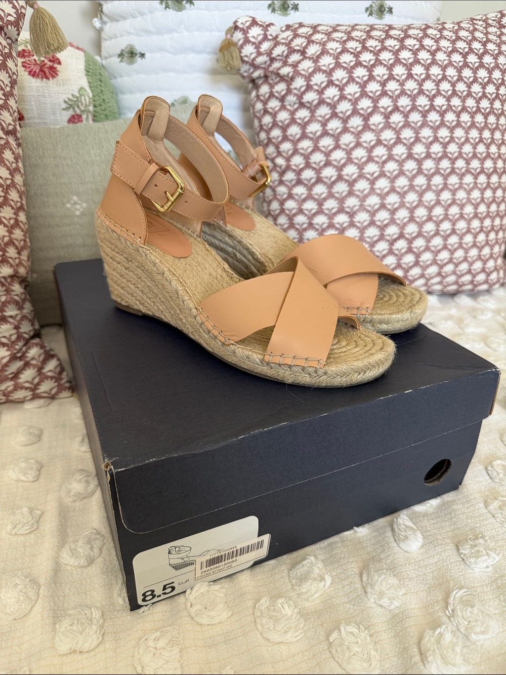 Gap Leather Espadrille Wedge Sandals in Tan